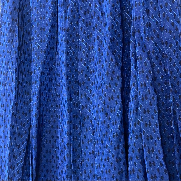 80’s Royal Blue Geometric Midi Skirt | Vintage - Picture 5 of 8